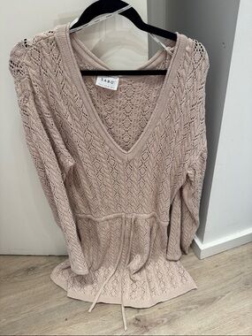 Sabo Skirt Blush V-Neck Drawstring Knit Dress